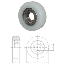 Polyamidové koliesko D-68, d-20, B-22mm s ložiskom Polyamidové koliesko D-68, d-20, B-22mm s ložiskom